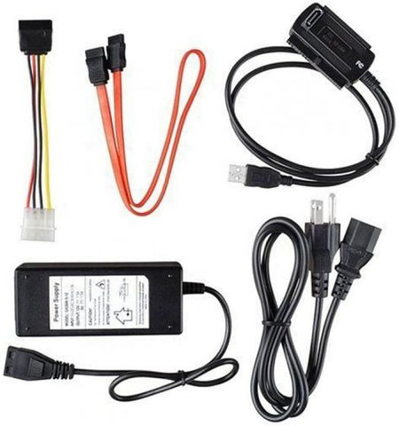 SATA/PATA/IDE Hard Drive to USB 2.0 Adapter Cable Support All Computer System, 2.5'' / 3.5'' Hard Disk HDD Connector Converter