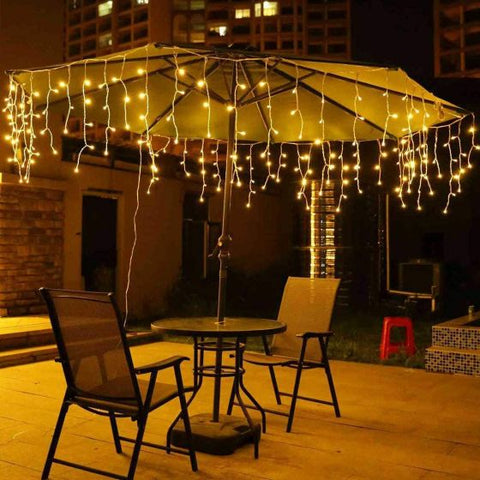 10M 432Led 8 Modes Icicle String Lights with 72 Drops, Window Curtain Fairy Icicle Lights, Icicle Fairy Twinkle Lights for Christmas, Party, Holiday (Warm White)