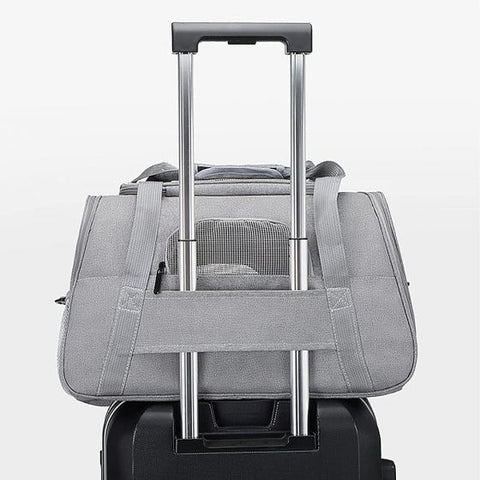 Cat Carrier Bag Portable Foldable Dog Transport Bag Breathable Cat Transport Cage with Comfortable Mattress for Travel Outdoor Kitten Rabbit Guinea Pig Dog (Gray)