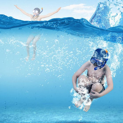 Children Swimming Glasses With Snorkel Underwater Sports Boys Girls Kids Diving Glass