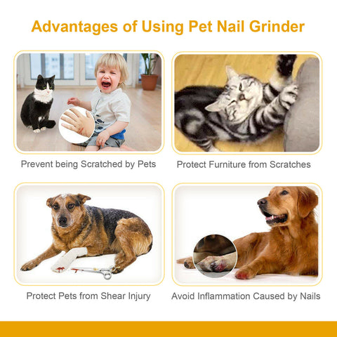 Rechargeable Electric Dog Toe Nail Grinder Pet Cat Claw Grooming Clipper Trimmer