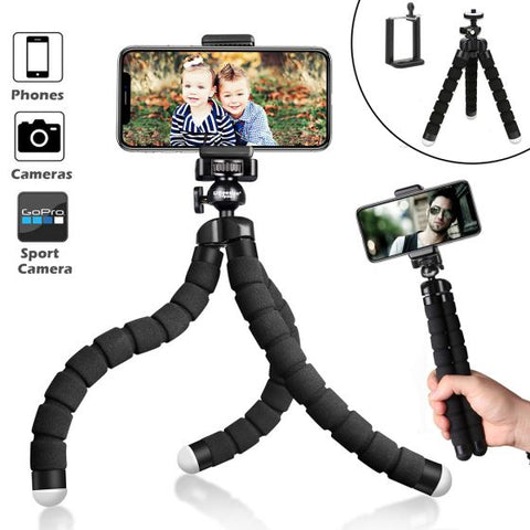 Flexible Tripod Mini Universal Octopus Leg Style Portable and Adjustable Mount Holder for Mobile Phone Smartphone, Digital Camera