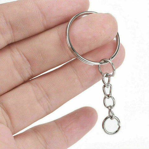 Bulk Split Metal Key Rings Keying Blanks With Link Chains For Craft DIY