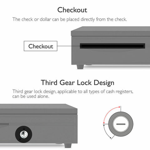 Electronic/Manual Security Lockable Cash Box Tray Money Drawer Safe Storage Keys
