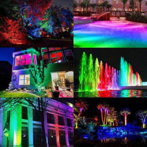 RGB 10 LEDs Solar Landscape Spotlights