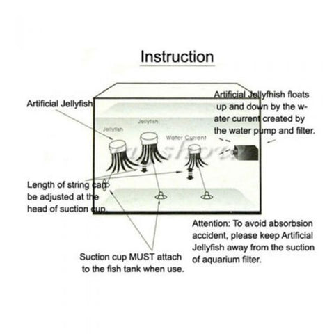 Artificial Glowing Effect Fish Tank Decoration Aquarium Jellyfish Ornament