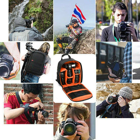 Waterproof DSLR SLR Camera Soft Case Bag Backpack Rucksack For Canon Nikon Sony