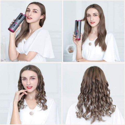 Cordless Automatic  Wireless Curler Rechargeable Hair Curling Wand for Hair Styling