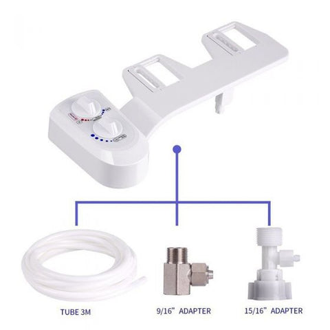 Bidet Toilet Attachment Hot/Cold Water "Dual Nozzle"