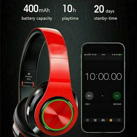 B39 bluetooth V5.0 headphones wireless Portable Folding Support TF Card Built-in FM mp3 player With LED Colorful Lights