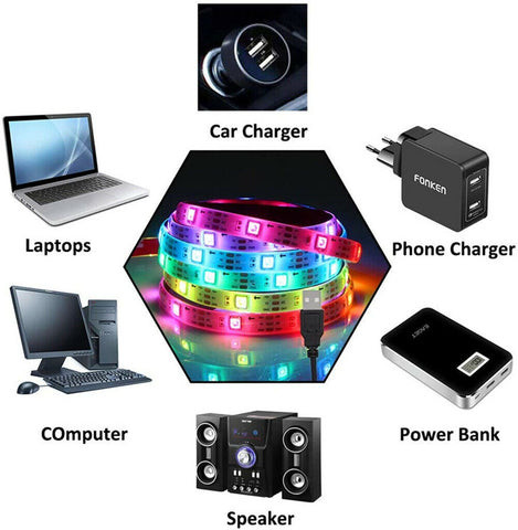 10M Bluetooth LED Color Changing Waterproof Music USB RGB Strip Light