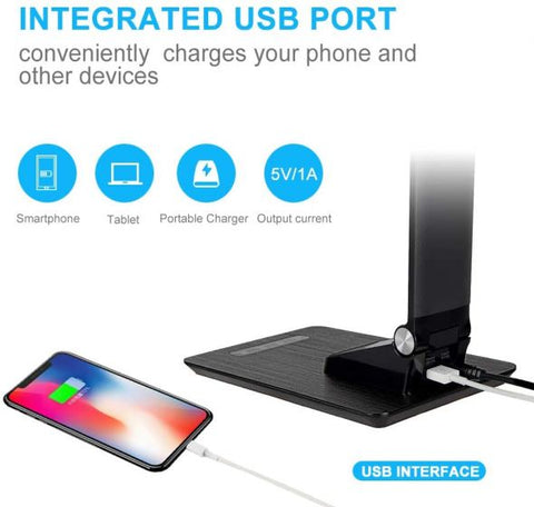 LED Desk Lamp with USB Charging Port
