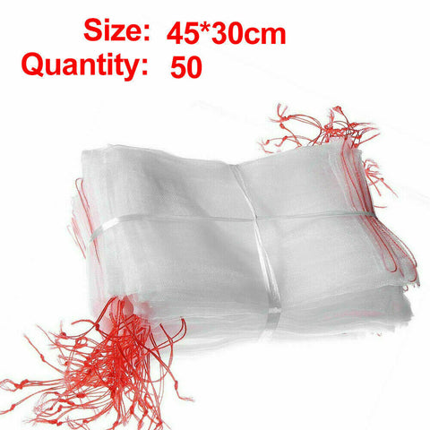 50pcs Agriculture Garden Fruit Vegetable Protection Exclusion Mesh Net Bags