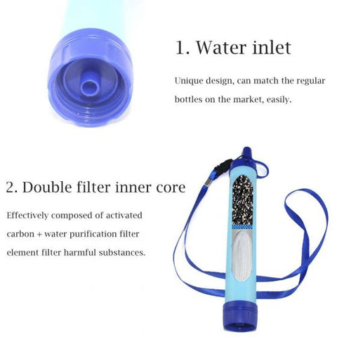 Personal Water Filter Set Camping Water Purifier Set Outdoor Hiking Camping Lake River Portable Water Filter Filtration Tube Straw