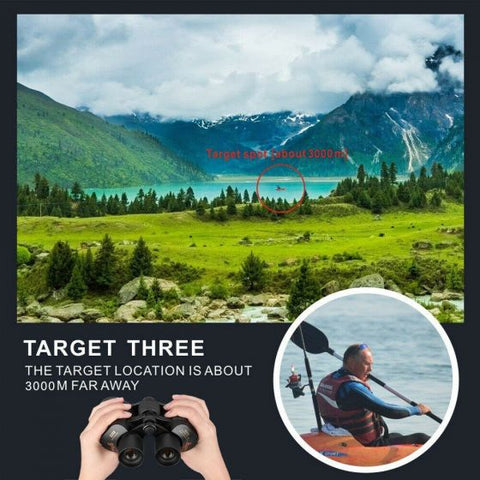 60x60 Zoom Coordinate HD Binoculars Day / Low-Light Night Vision Hunting Camping Hiking Waterproof Outdoor Telescope with Pouch, Great Present 5-3000M
