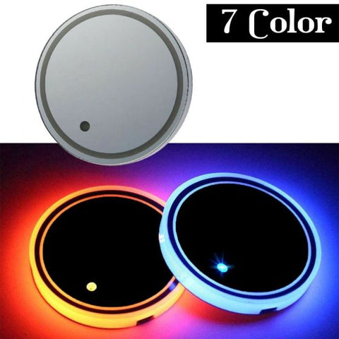 Car LED Light Cup Holder Automotive Interior USB Colorful Atmosphere Lights Lamp Drink Holder Anti-Slip Mat Auto Accessories