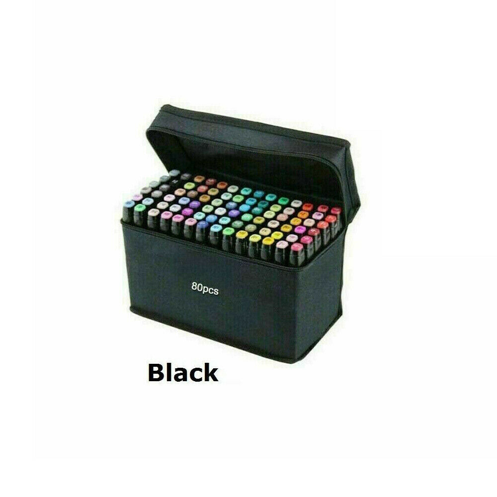 80PCS Marker Pen Set Dual Heads Graphic Artist Craft Sketch Copic TOUCH Markers