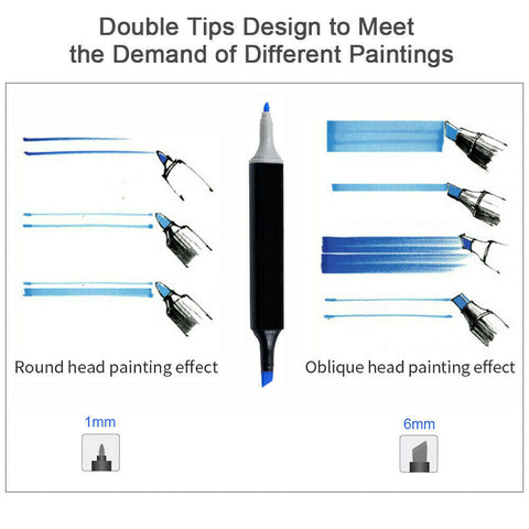 80PCS Marker Pen Set Dual Heads Graphic Artist Craft Sketch Copic TOUCH Markers