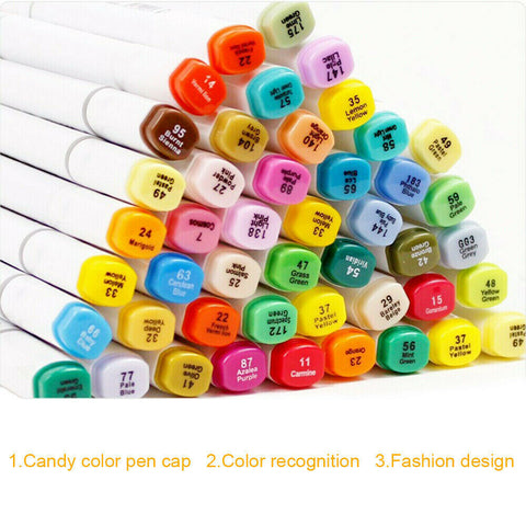 80PCS Marker Pen Set Dual Heads Graphic Artist Craft Sketch Copic TOUCH Markers