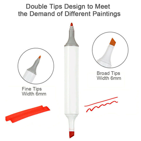 80PCS Marker Pen Set Dual Heads Graphic Artist Craft Sketch Copic TOUCH Markers