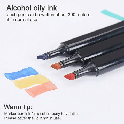80PCS Marker Pen Set Dual Heads Graphic Artist Craft Sketch Copic TOUCH Markers
