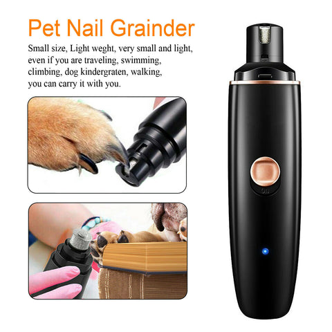 Rechargeable Electric Dog Toe Nail Grinder Pet Cat Claw Grooming Clipper Trimmer