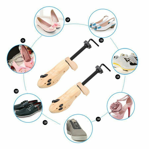 2-Way Wooden Shoes Stretcher Expander Shoe Timber Unisex Bunion Plugs AU STOCK