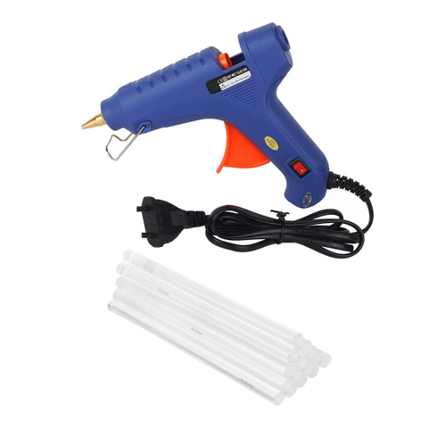 Hot Glue Gun with 50 pcs Melt Glue Sticks Kit Flexible Trigger Temperature Corded Glue Gun for Craft Supplies