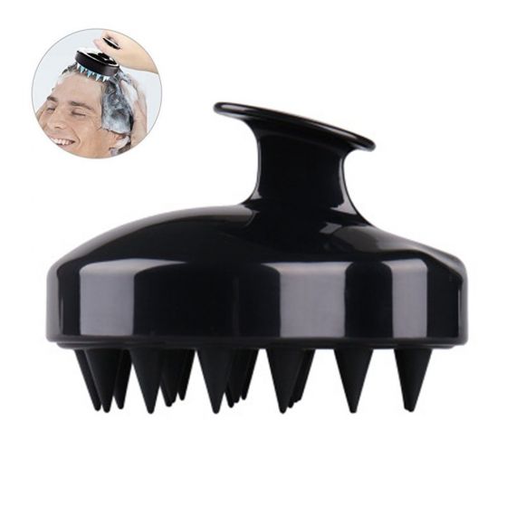 Silicone Hair Shampoo Brush - Black