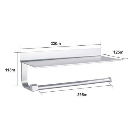 Kitchen Roll Paper Holder Toilet Tissue Hanger Towel Storage Rack Wall Mount