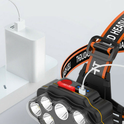 8 LED T6 Headlamp Headlight Torch Rechargeable Flashlight Work Light