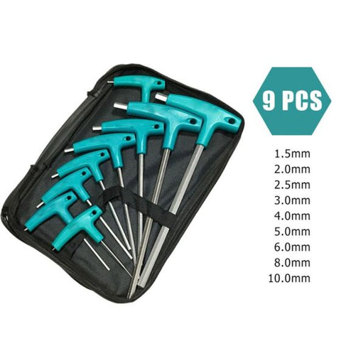 9pcs T Hex Set Allen Screwdriver Bit Metal Key Screw Steel Wrench Tool