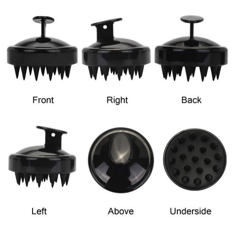 Silicone Hair Shampoo Brush - Black