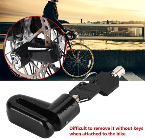 Bicycle Brake Lock, Mini Portable Metal Disc Brake Lock with Two Safety Keys for Mountain Bike