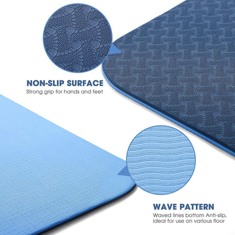 8mm TPE Yoga Dual Layer Mat Eco Friendly Exercise Fitness Gym Pilates