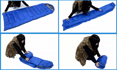 Lightweight Camping Sleep Bag Envelope Style Hooded Thin Hollow Sleeping Bag for Adults & Kids Camping, Travelling and More Outdoors Activities