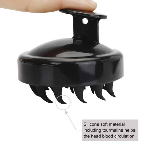 Silicone Hair Shampoo Brush - Black