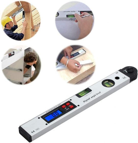 Digital Angle Finder with Pouch 400mm/16 inch Angle Ruler with Spirit Levels Backlit LCD Tool for Roofing Engineering