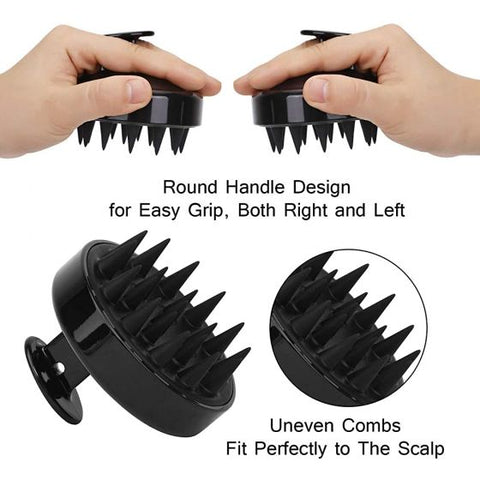 Silicone Hair Shampoo Brush - Black