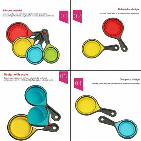 Food Grade Silicone Foldable Measuring Cups