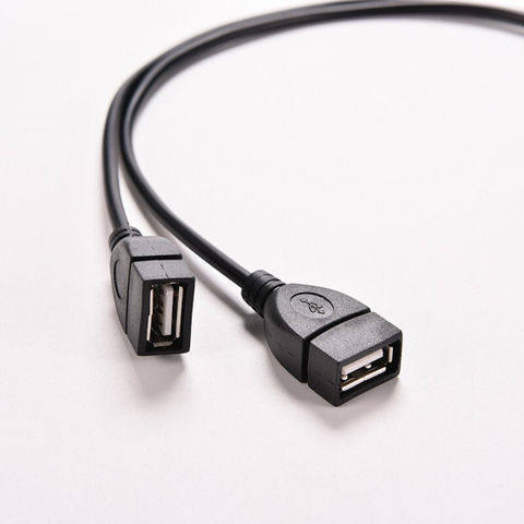 USB Male to 2-Female Cable Adapter