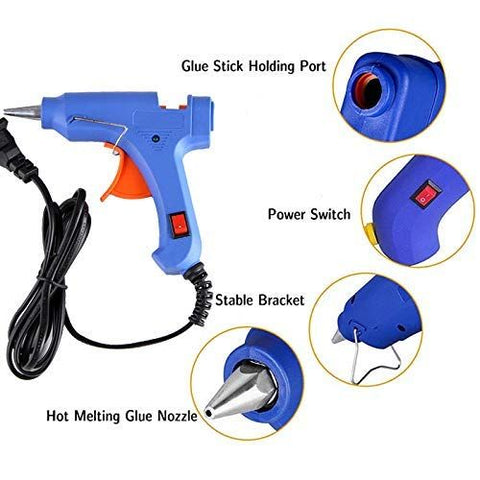 Hot Glue Gun with 50 pcs Melt Glue Sticks Kit Flexible Trigger Temperature Corded Glue Gun for Craft Supplies