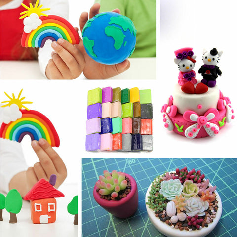 64PCS Craft Polymer Clay Modelling Moulding DIY Toy Sculpey Fimo Block