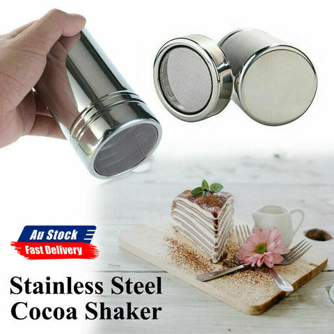 Stainless Steel Icing Sugar Cocoa Coffee Shaker Flour Duster Chocolate Powder
