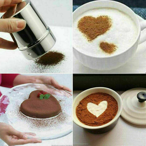 Stainless Steel Icing Sugar Cocoa Coffee Shaker Flour Duster Chocolate Powder