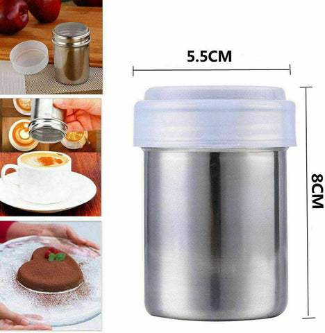 Stainless Steel Icing Sugar Cocoa Coffee Shaker Flour Duster Chocolate Powder