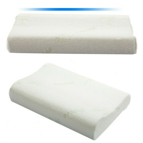 Luxury Soft Contour Bamboo Pillow Memory Foam Fabric Fibre Cover Bed