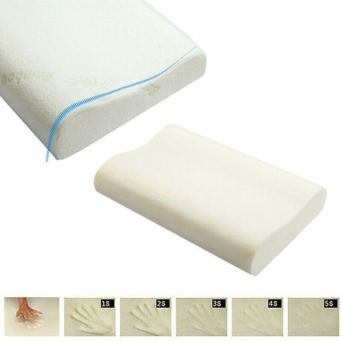 Luxury Soft Contour Bamboo Pillow Memory Foam Fabric Fibre Cover Bed