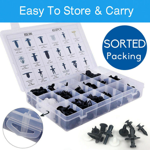 415PCS  Car Plastic Push Pin Rivet Fasteners Trim Panel Moulding Clip