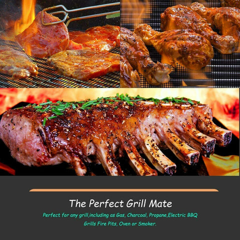 3PCS Mintiml Charcoal BBQ Grill Mesh Mat Non-Stick Cooking Liner Sheet
